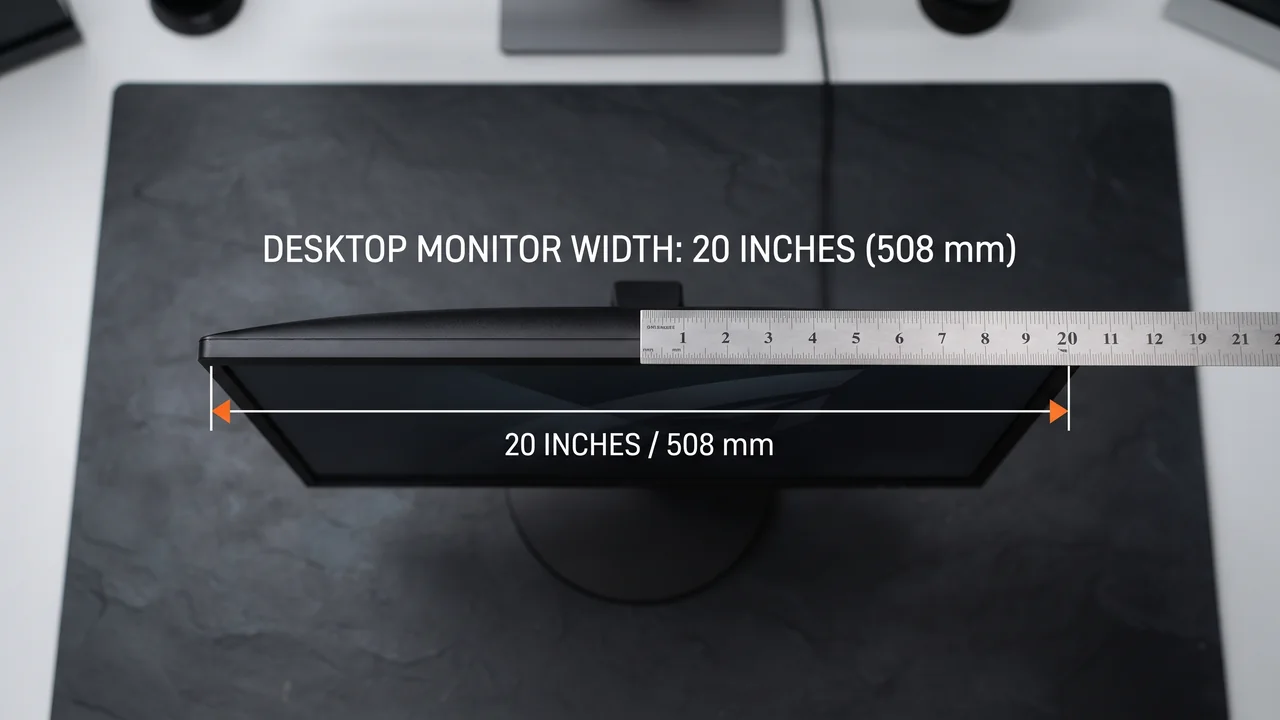 Desktop Monitor Width - Things That Are 20 Inches Long real life scale and measurement comparison