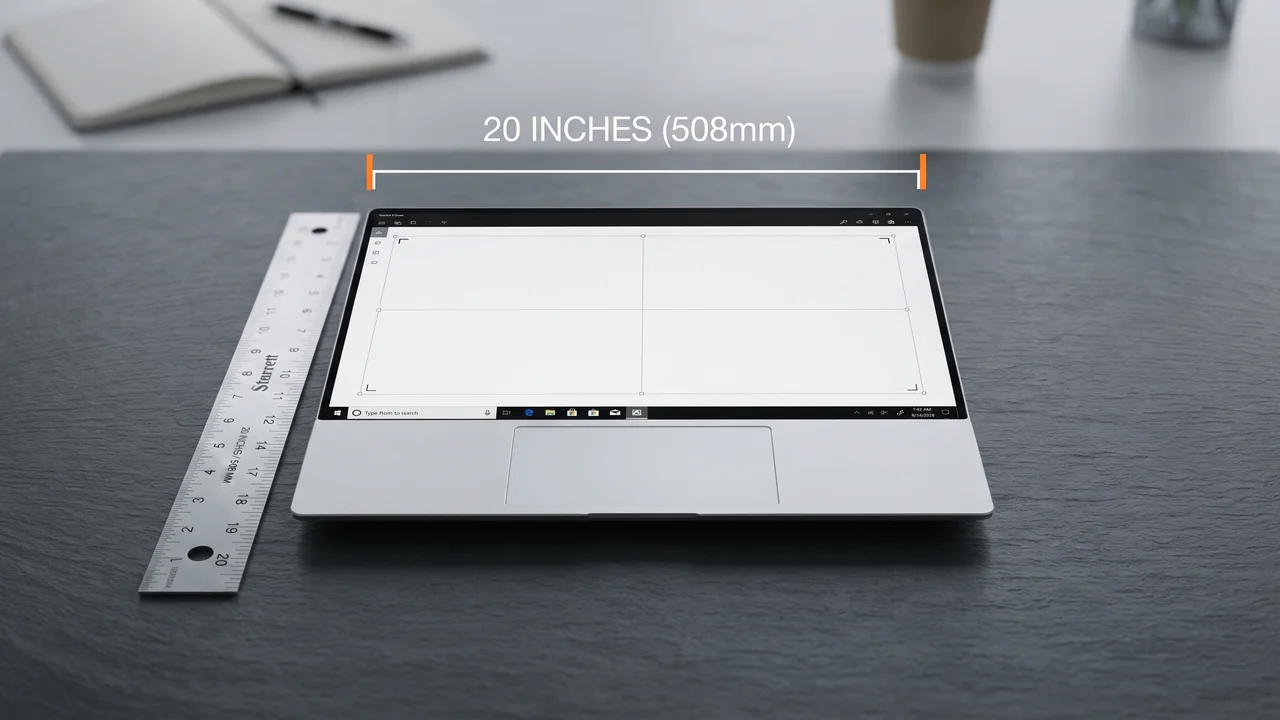 Laptop Screen Width - Things That Are 20 Inches Long real life scale and measurement comparison