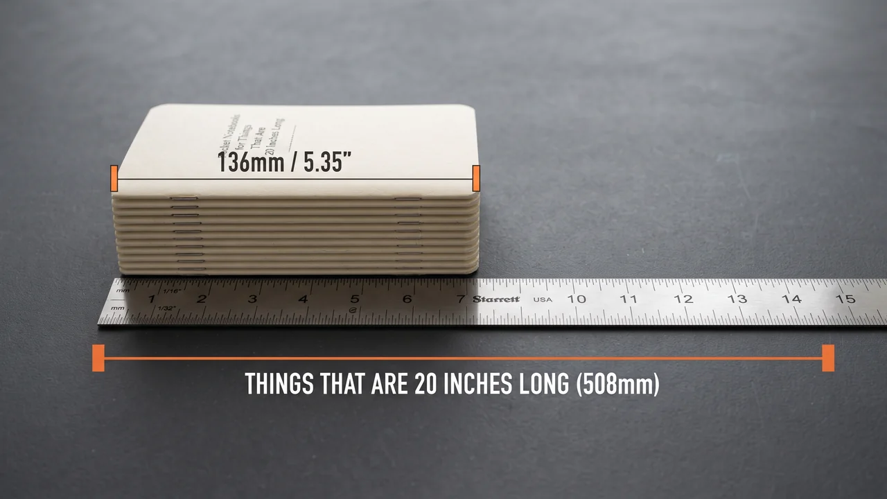Stack of Pocket Notebooks - Things That Are 20 Inches Long real life scale and measurement comparison