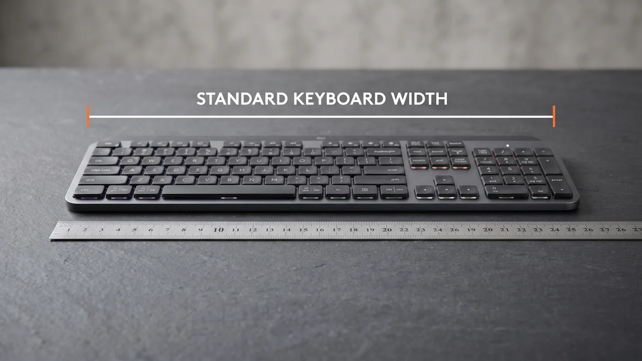 Standard Keyboard Width - Things That Are 20 Inches Long real life scale and measurement comparison