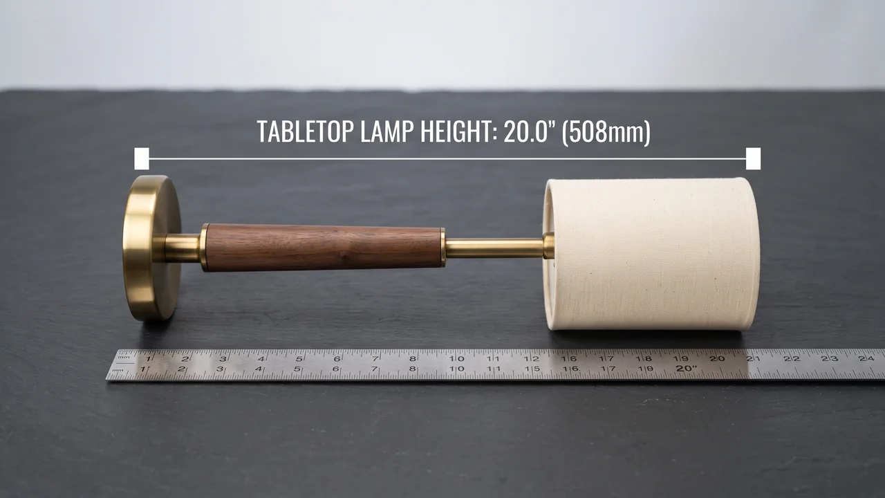 Tabletop Lamp Height - Things That Are 20 Inches Long real life scale and measurement comparison