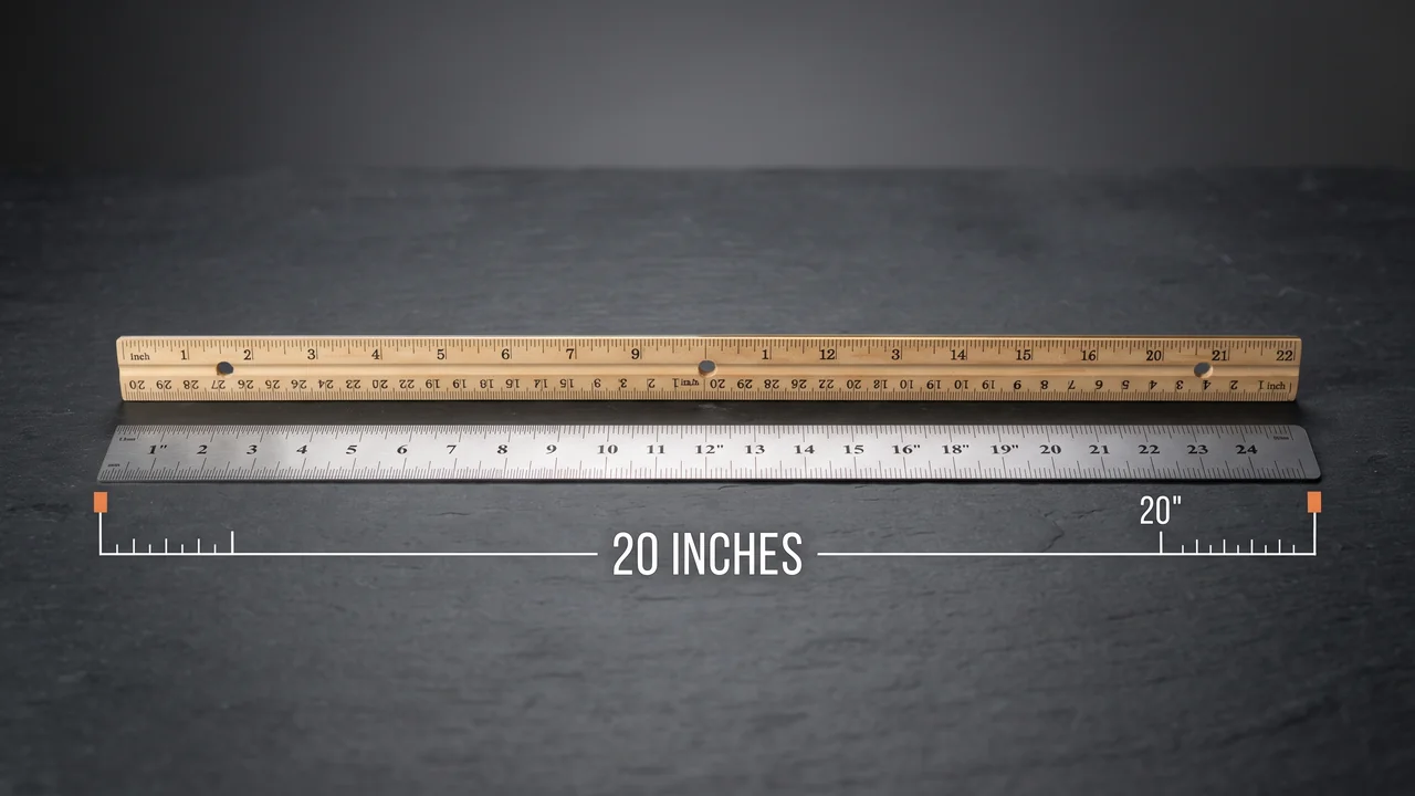 Two Standard Rulers - Things That Are 20 Inches Long real life scale and measurement comparison