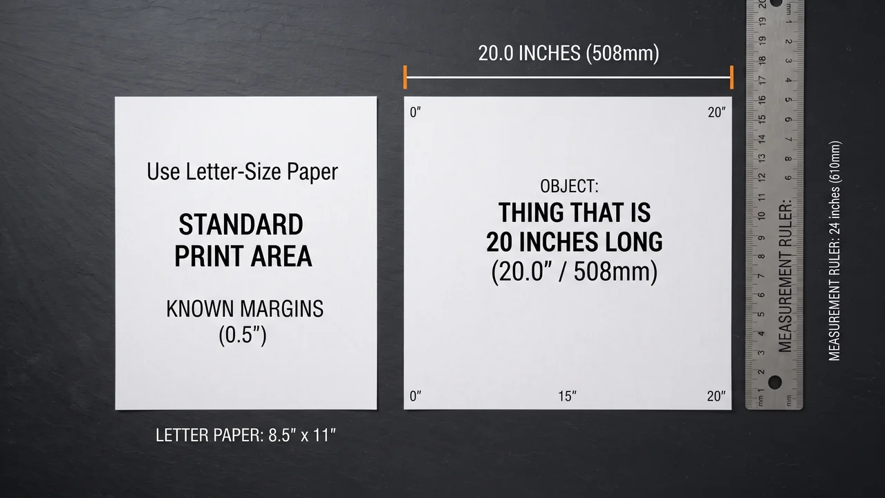 Use Letter-Size Paper and Known Margins - Things That Are 20 Inches Long real life scale and measurement comparison